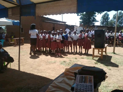 Grade 3 doing a presentation  at Shining Star Junior School